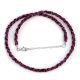 Ruby stone beaded Necklace, Three layer, 925 Sterling silver necklace